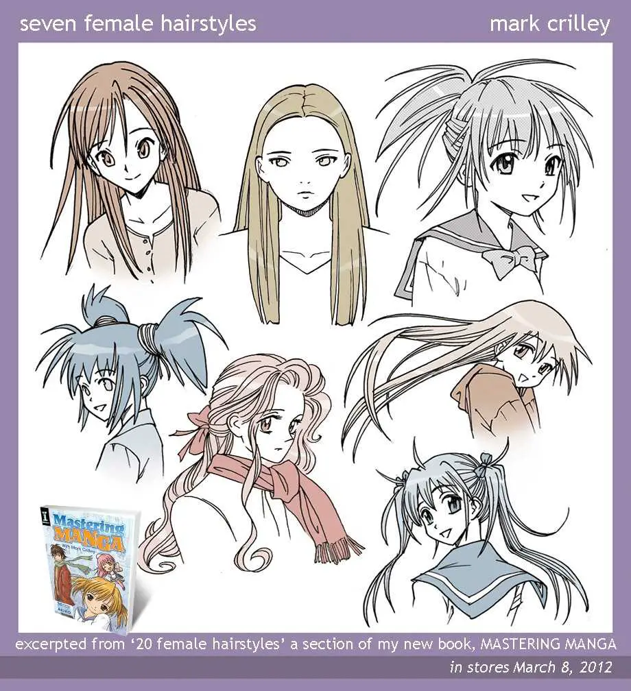 Girl hairstyles drawing reference 27