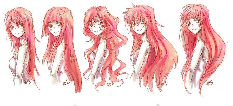 Girl hairstyles drawing reference 34