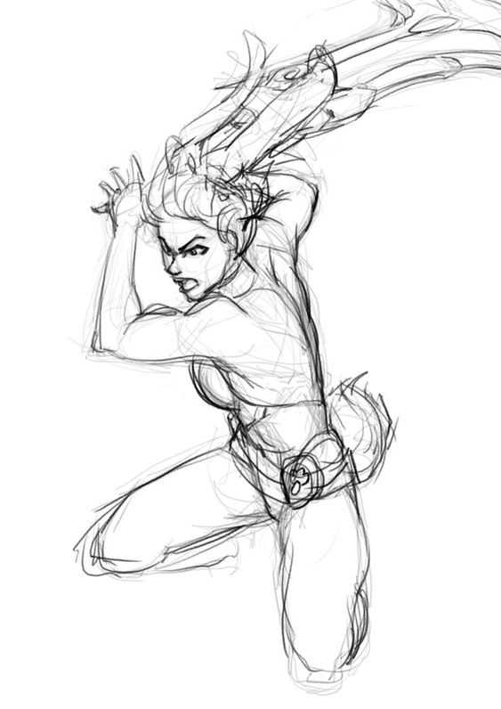 Action Jumping Pose Reference Drawing
