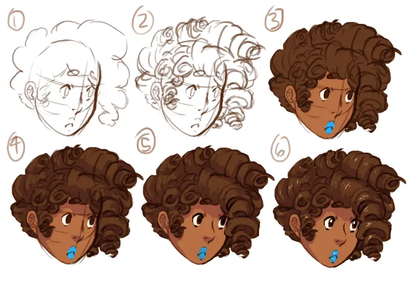 Afro Drawing Reference 12