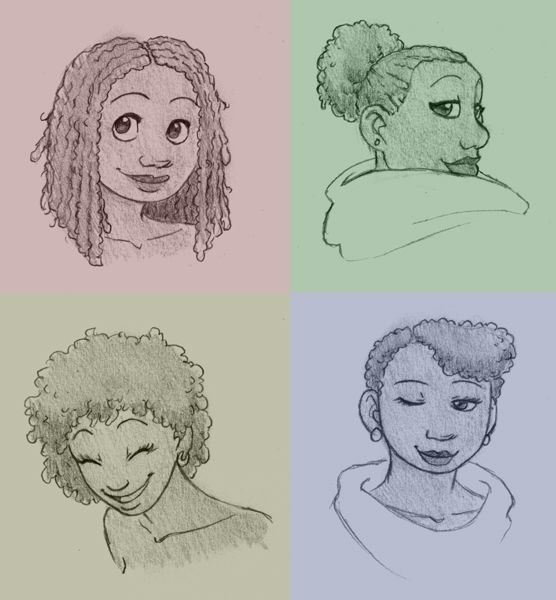 Afro Drawing Reference 4
