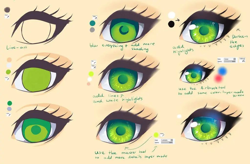 Anime Eye Drawing Reference Manga Eye Reference Anime Girl Eyes 1