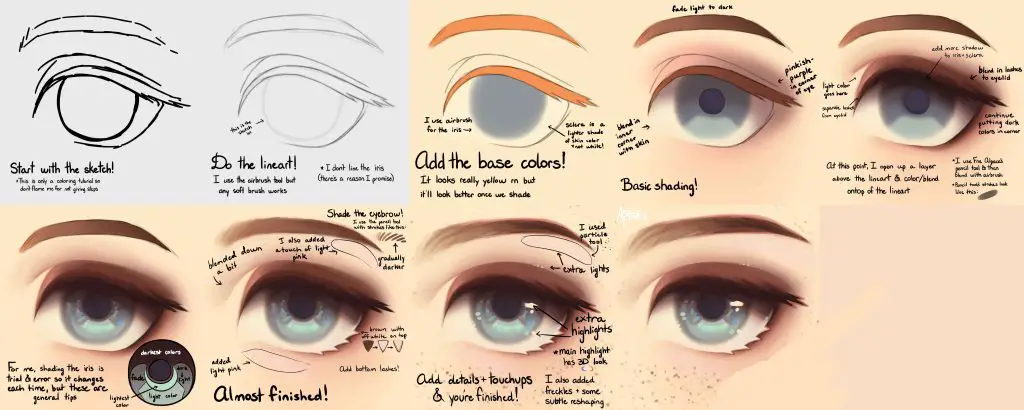 Anime Eye Drawing Reference Manga Eye Reference Anime Girl Eyes 5 1 1024x410