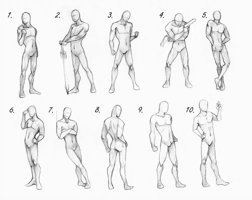 Anime Male Body Reference 1 1