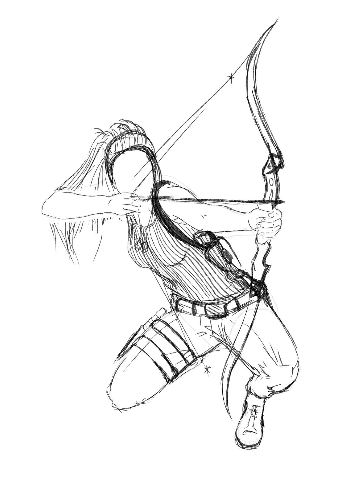 Archer Pose Reference Drawing and Sketch Collection for Artists Art