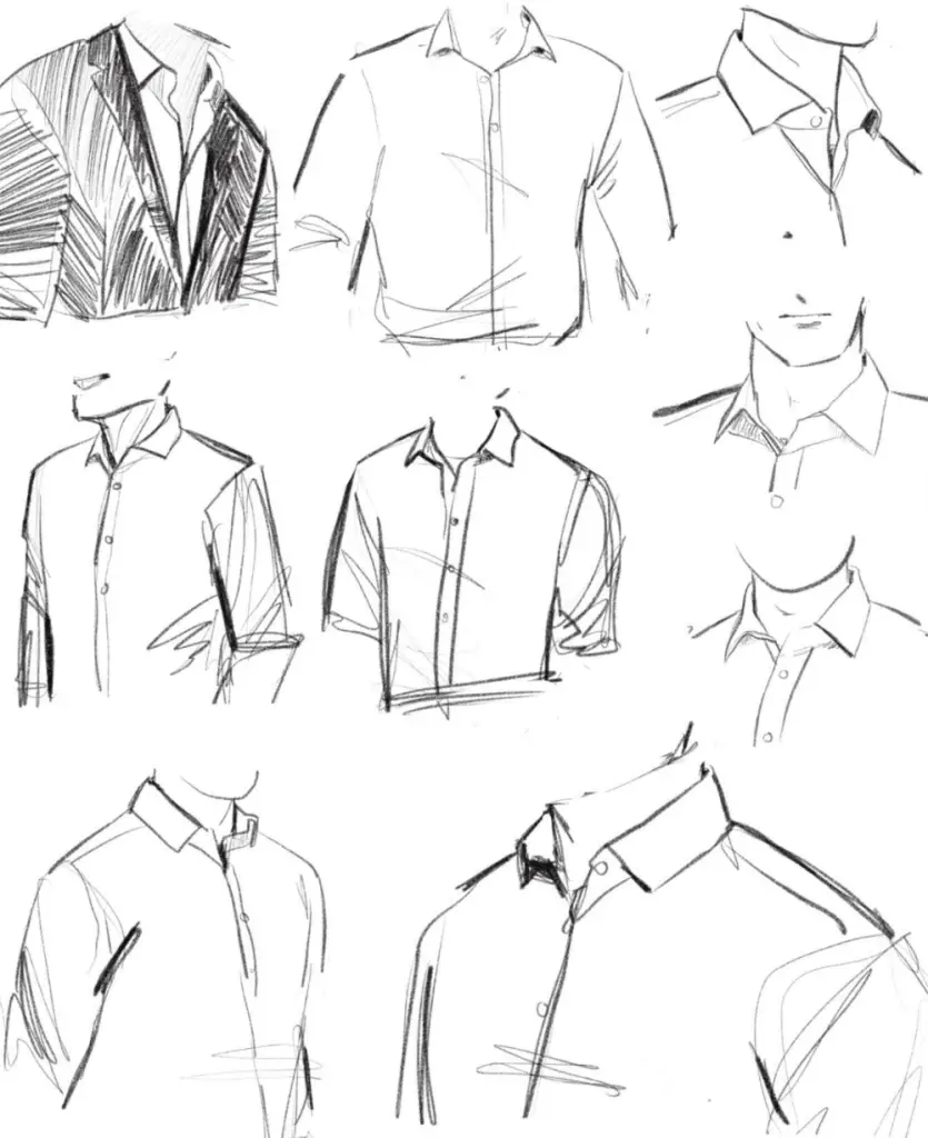button up shirt drawing reference, shirt drawing reference, shirt drawing reference, sleeve drawing reference, shirt collar drawing reference, collared shirt drawing reference, long sleeve shirt drawing reference, unbuttoned shirt drawing reference 10