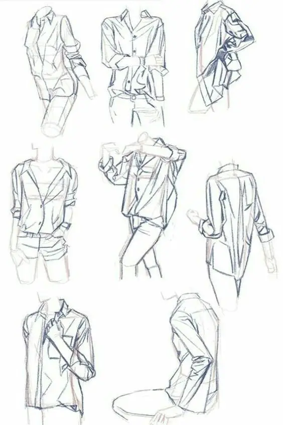 Button Up Shirt Drawing Reference 6 1