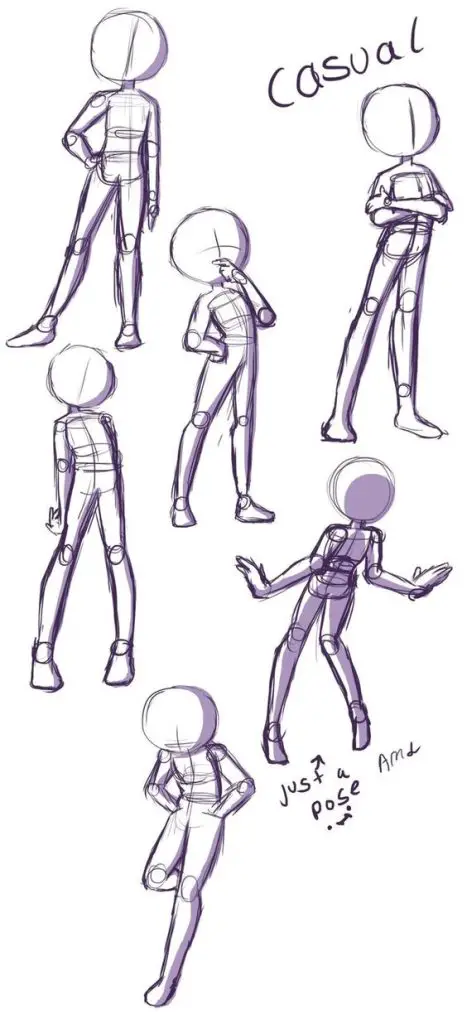 casual pose drawing reference 4