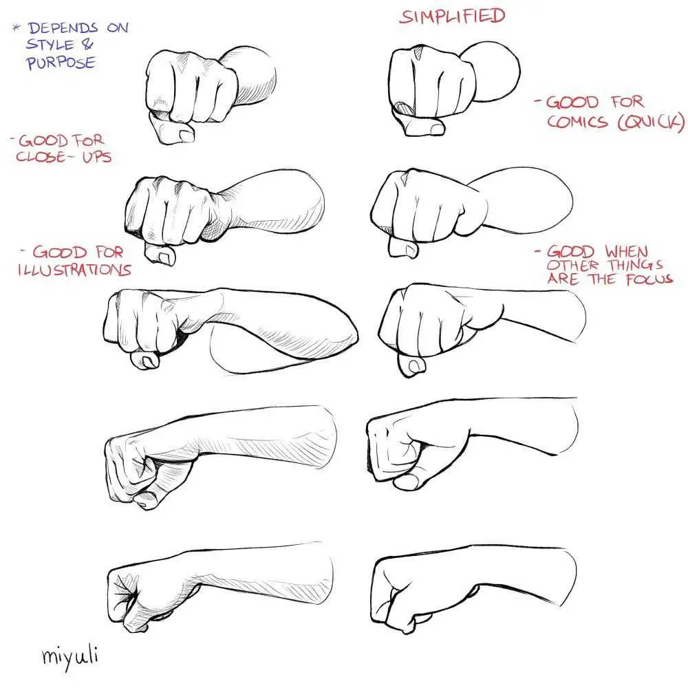 Clenched Fist Drawing Reference 2