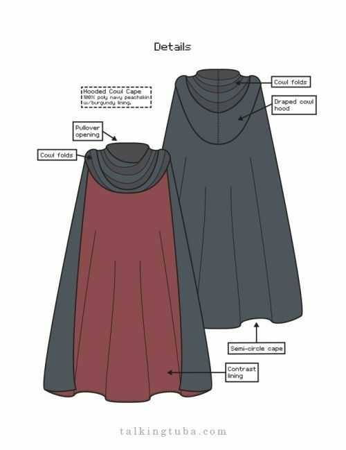 Cloak Hood Drawing Reference 6