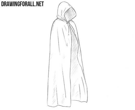 Cloak Hood Drawing Reference 8