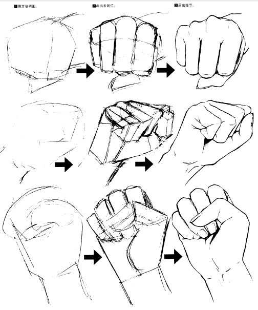 Closed Fist Drawing Reference 4