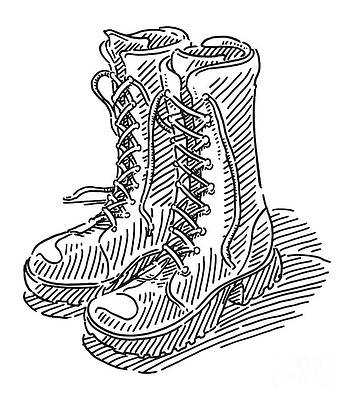 Combat Boots Drawing 12