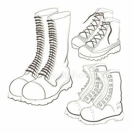 Combat Boots Drawing Reference 33