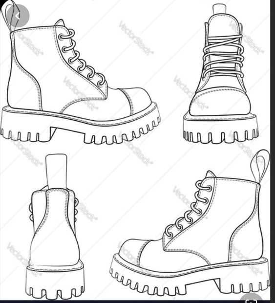Combat Boots Drawing Reference 4