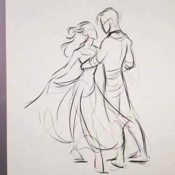 Couple Dancing Drawing Reference 5
