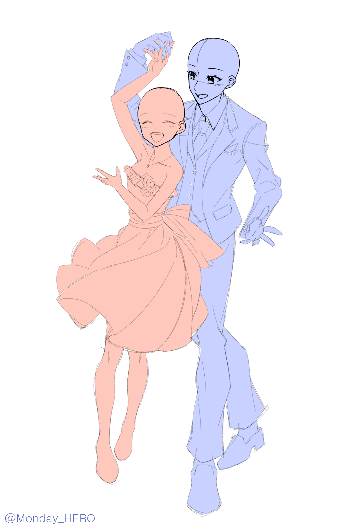 Couple Dancing Pose Reference Drawing & Sketch Collection for Artists