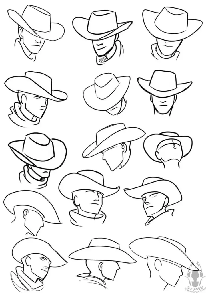 Cowboy Hat Drawing 7 721x1024