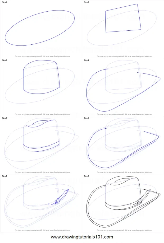 Cowboy Hat Drawing Easy 10 692x1024
