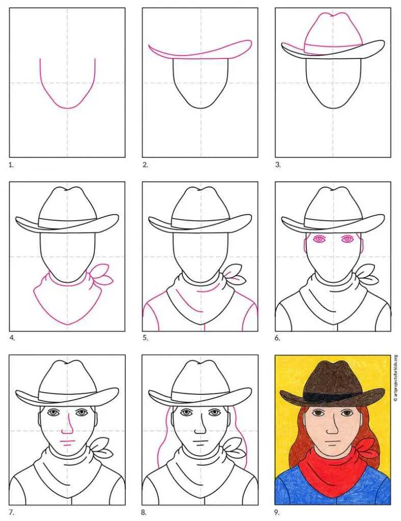 Cowboy Hat Drawing Easy 19