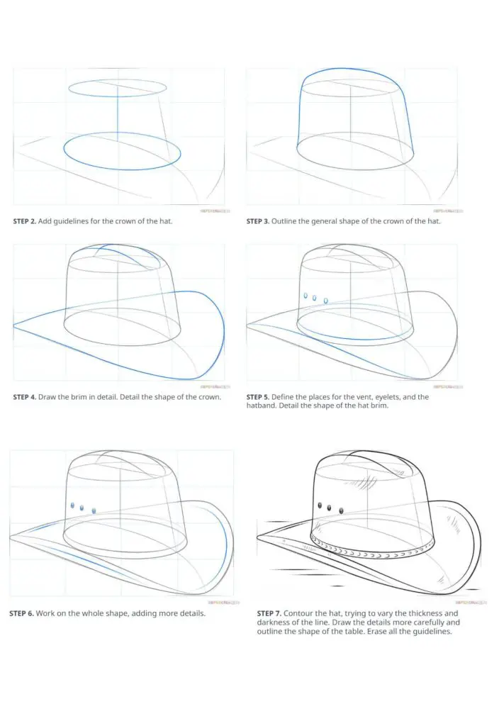 Cowboy Hat Drawing Easy 9 704x1024