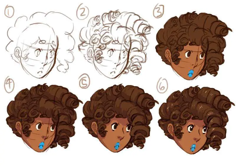Curly Hair Art Reference 5