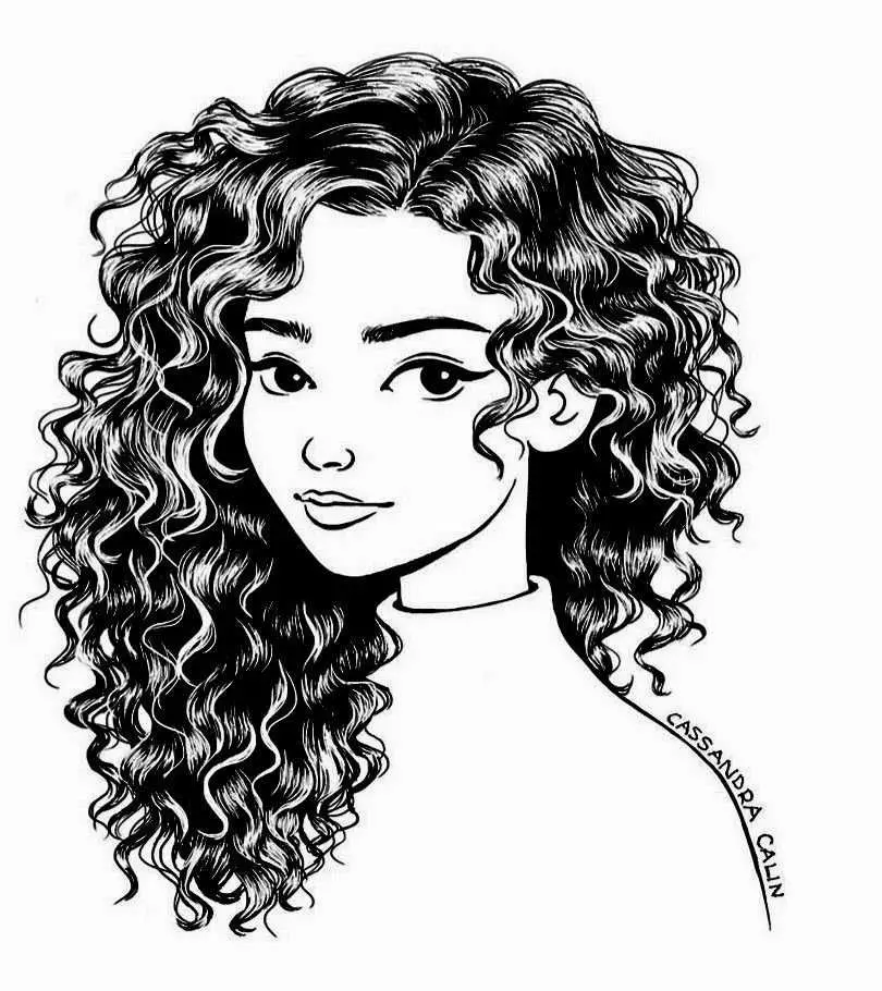 Curly Hair Drawing Reference 1