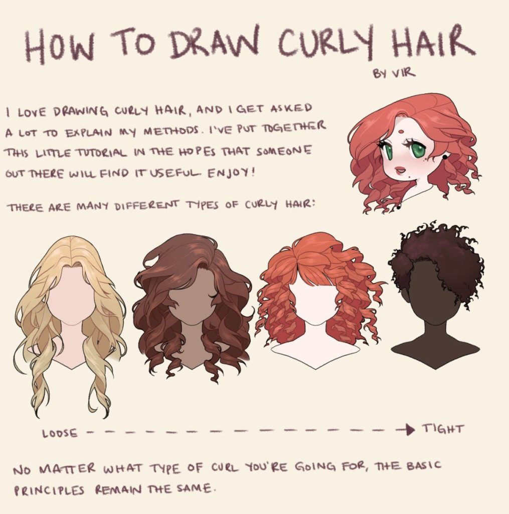 Curly Hair Drawing Reference 13 1015x1024