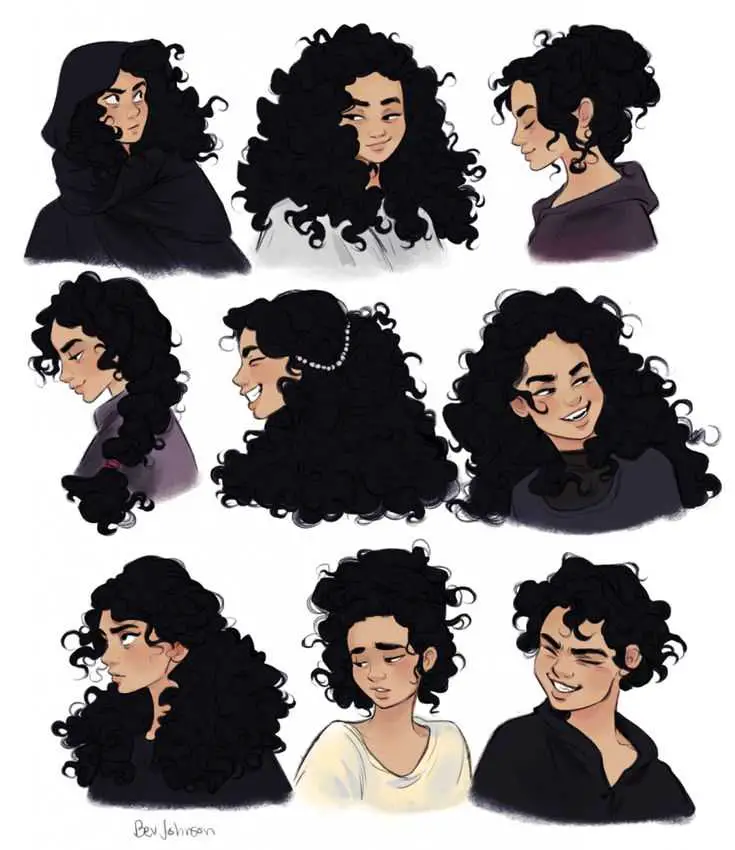 Curly Hair Drawing Reference 15