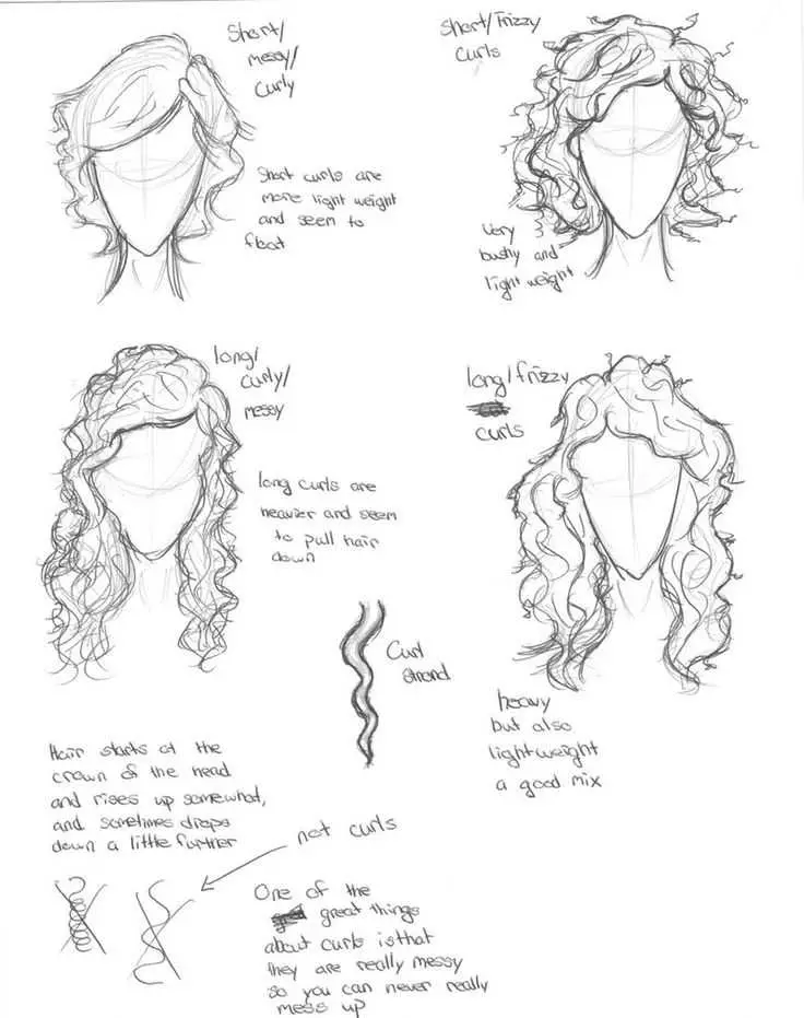 Curly Hair Drawing Reference 18
