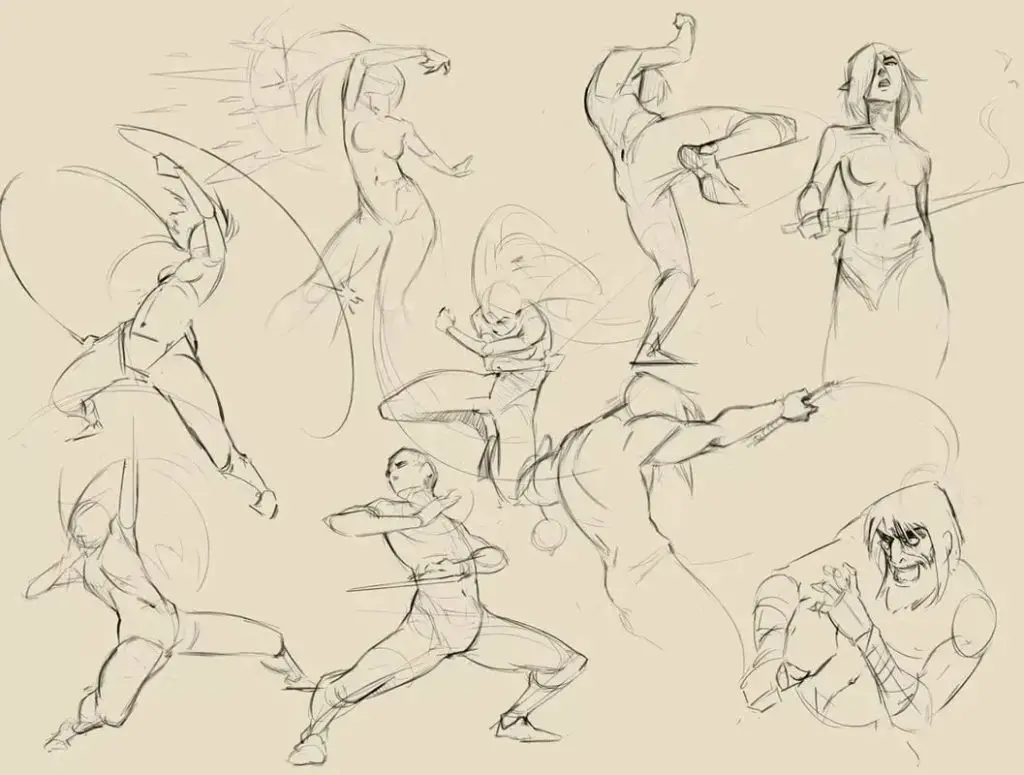 Dynamic Poses Drawing Reference 1