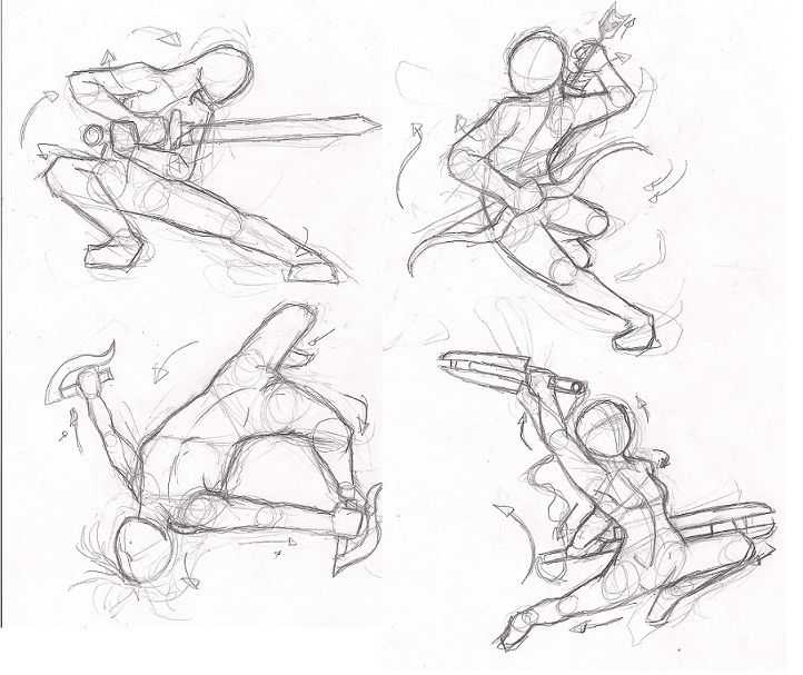 Dynamic Poses Drawing Reference 14