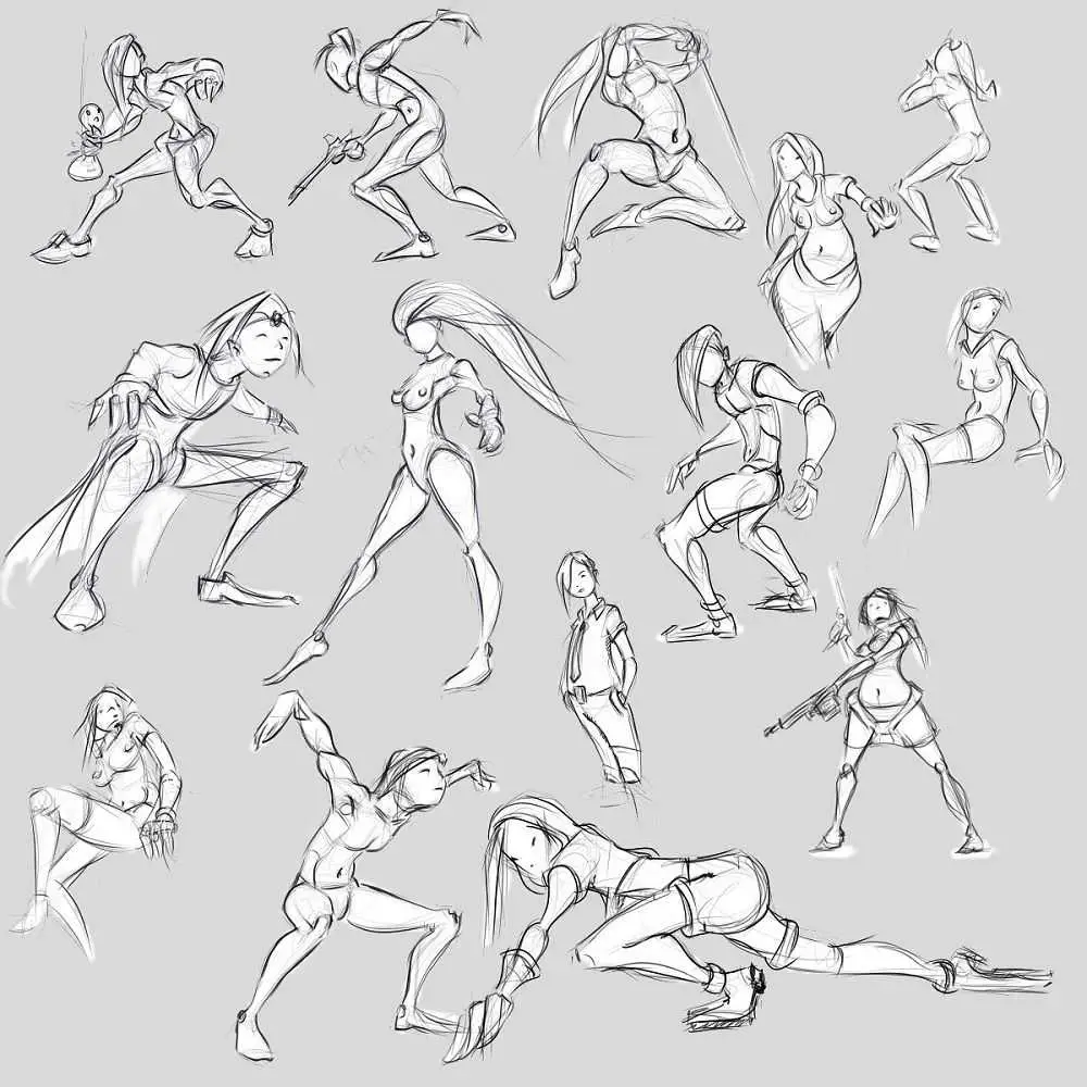 Dynamic Poses Drawing Reference 7