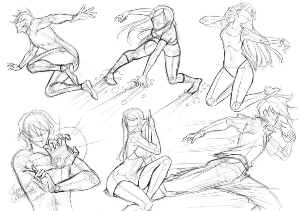 Dynamic Poses Drawing Reference 9 1024x724
