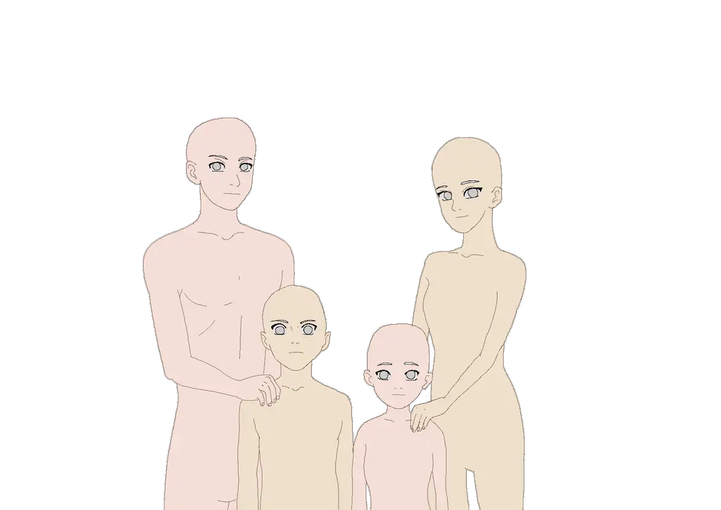 Family Pose Reference Drawing 5