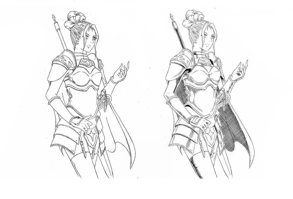 Female Armor Drawing 21