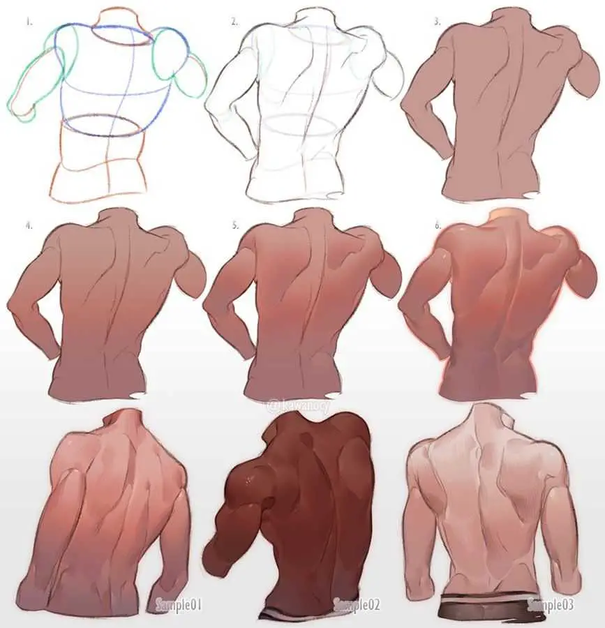 Female Back Drawing Reference 5