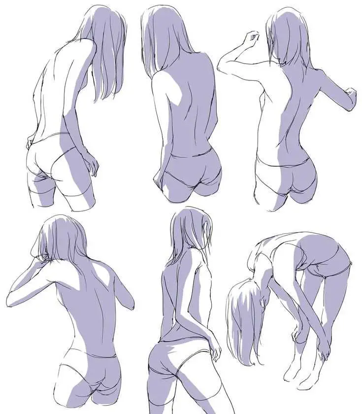 Female Back Drawing Reference 7