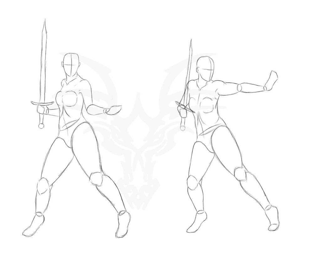 Female Fighting Pose Reference 2