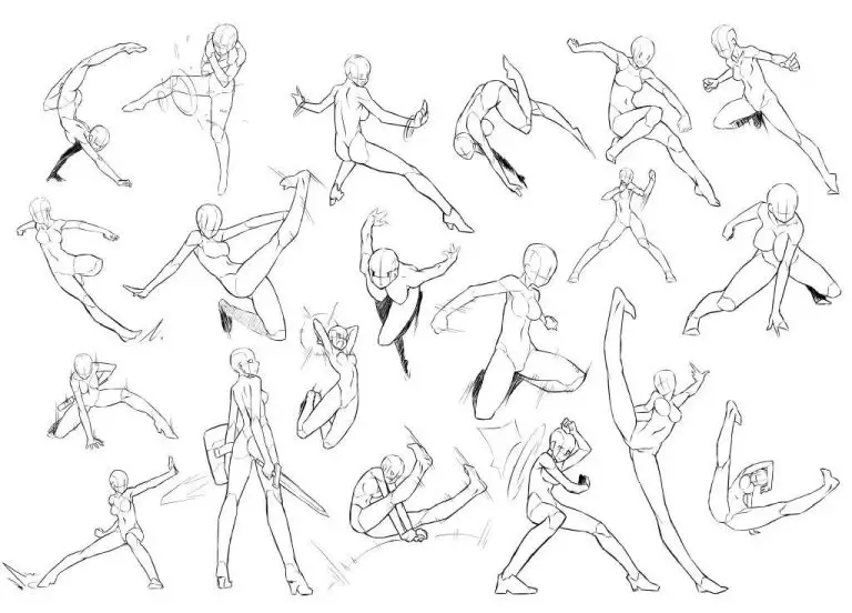 Female Fighting Pose Reference: Drawing & Sketch Collection for Artists ...