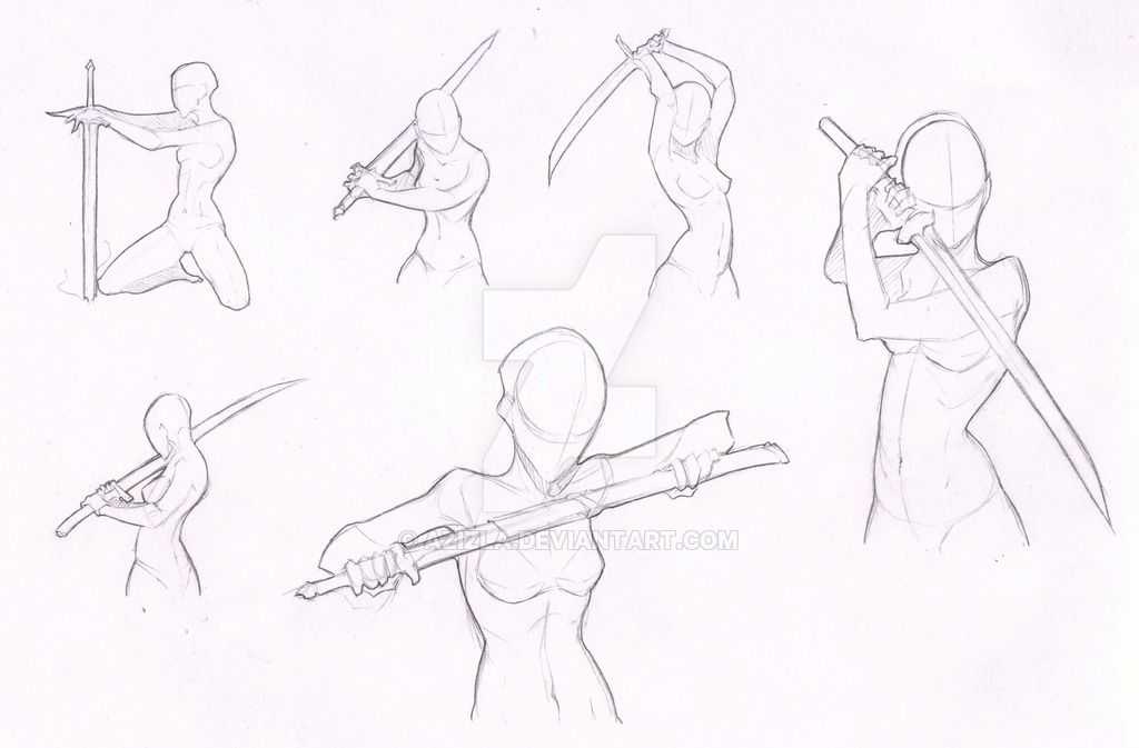 Female Fighting Poses Drawing Reference 10