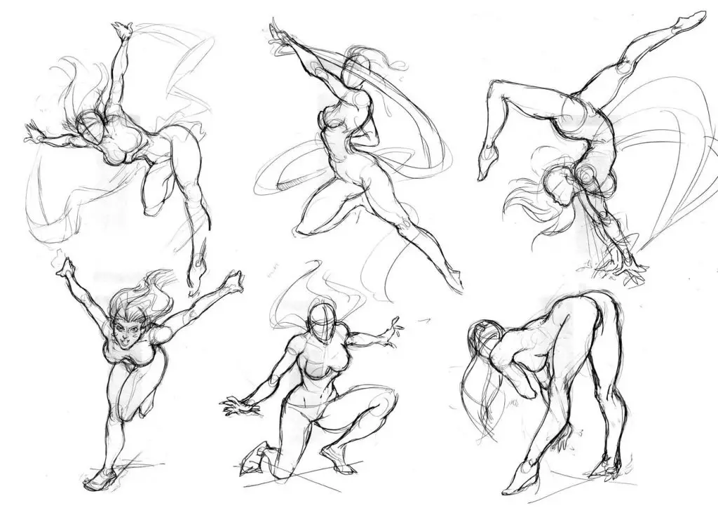 Female Fighting Poses Drawing Reference 9 1024x724