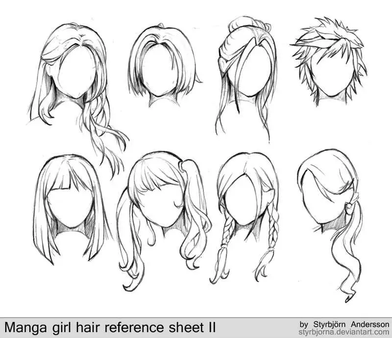 female hairstyles drawing reference 12