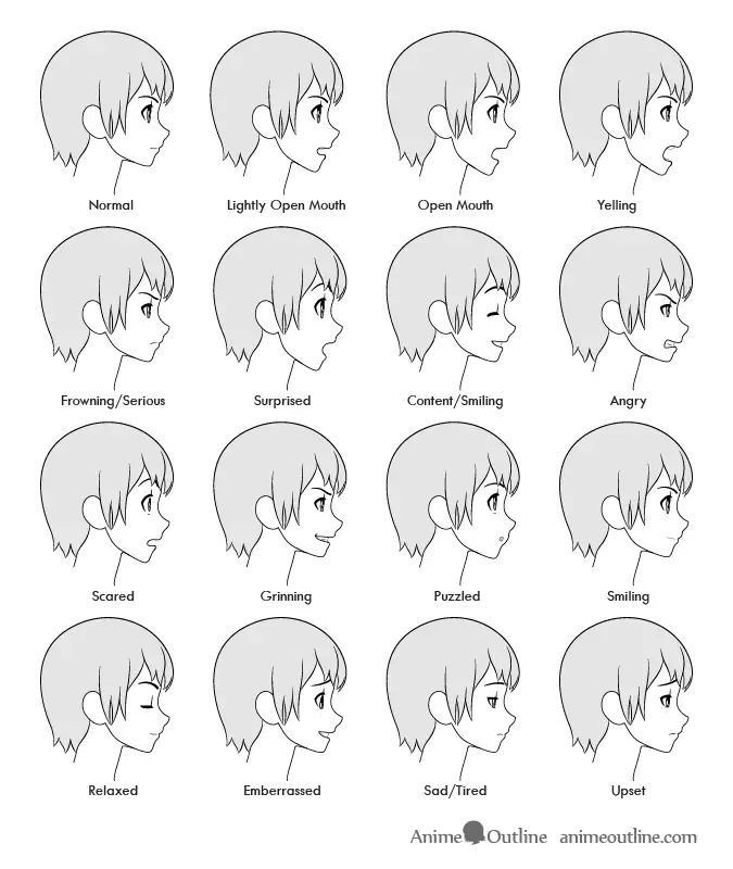 Female Side Profile Drawing Reference 9