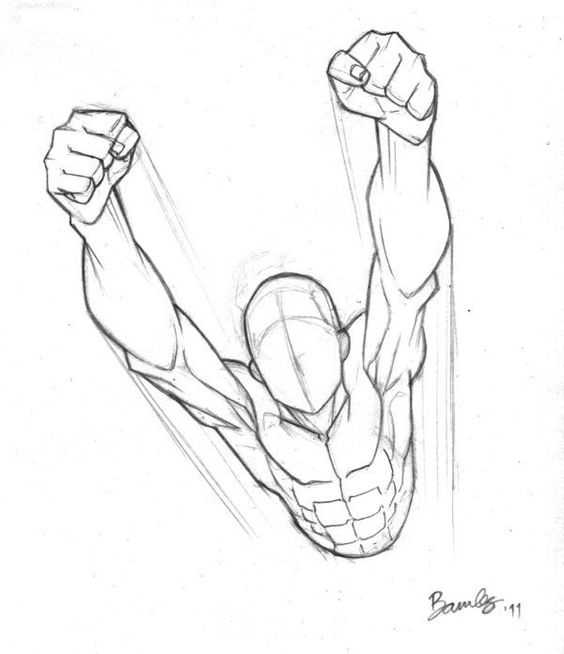 Flying Pose Reference Drawing 10