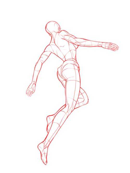 Flying Pose Reference Drawing 5