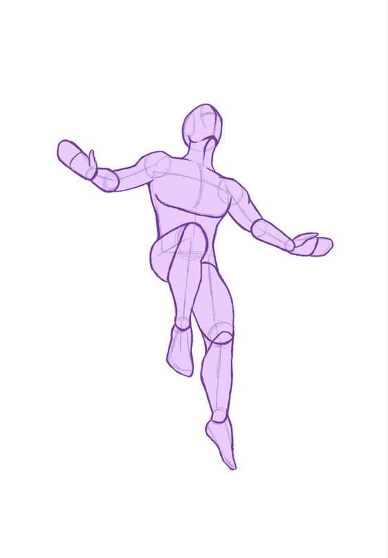 Flying Pose Reference Drawing 9