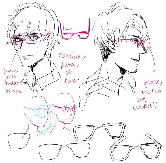 Glasses Drawing Reference 1
