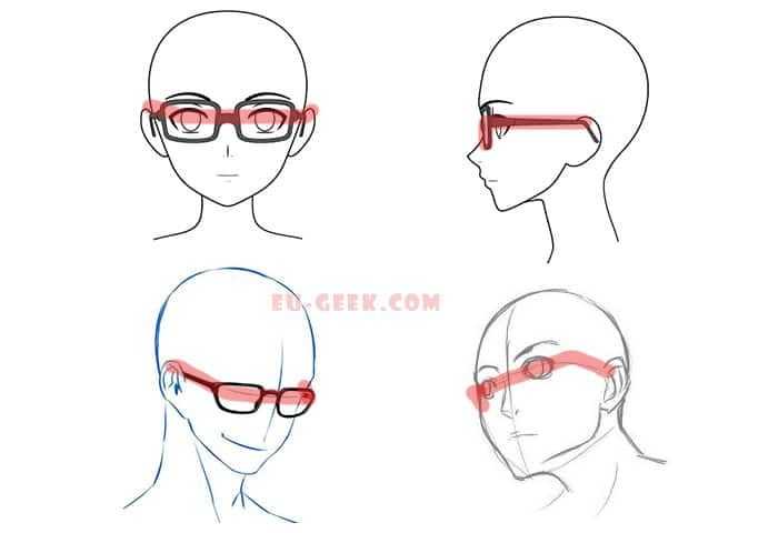 Glasses Drawing Reference 2