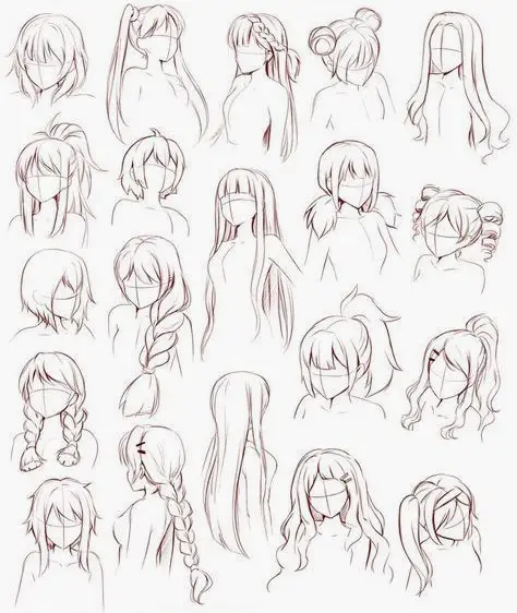 Hairstyles Drawing Reference 45 1